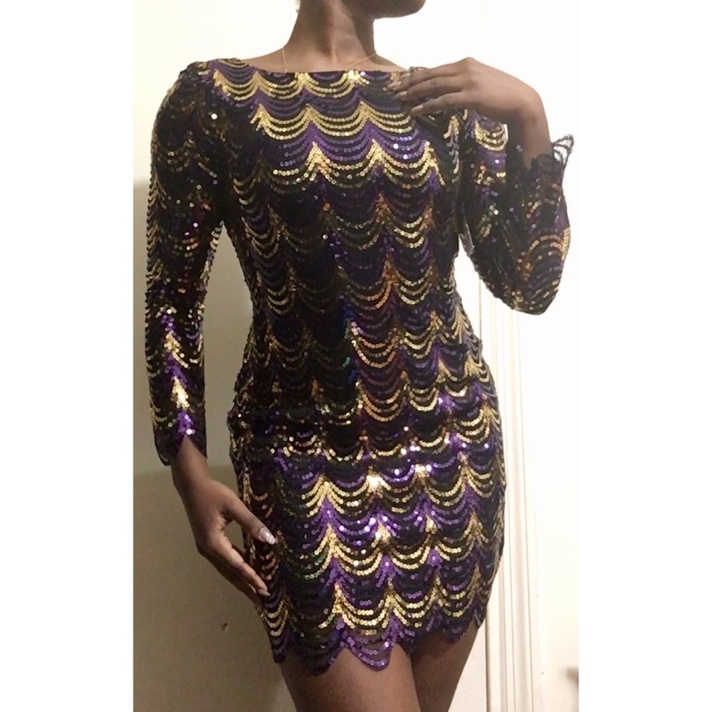 Sexy Charlotte Russe Purple and Gold Sequin Dress